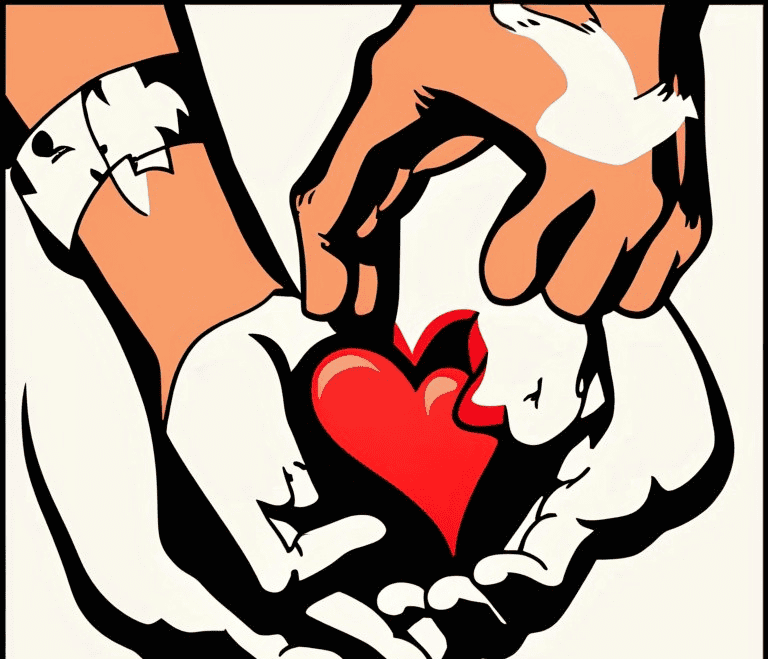 pair of hands holding a heart, 